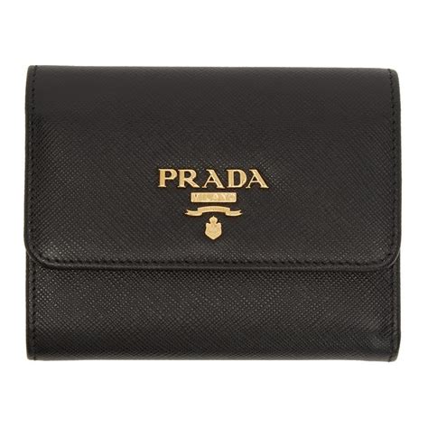 prada saffiano tri fold wallet